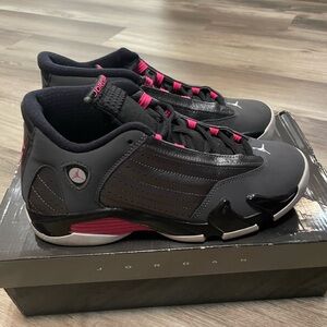 Girls Air Jordan 14 retro black/ desert pink